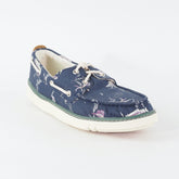 Mens Timberland Hookset Handcrafted 2 Eye A17PI Navy Canvas Lace Up Boat Shoes